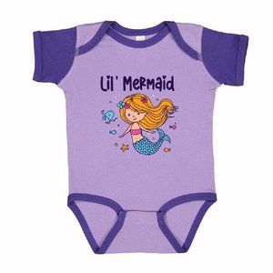 Lil Mermaid Baby Baby Romper One Piece Jumper Bodysuit - NEW Fast Ship